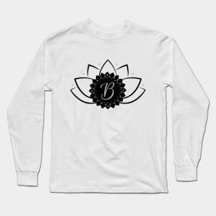 B - Lotus Flower Monogram Long Sleeve T-Shirt